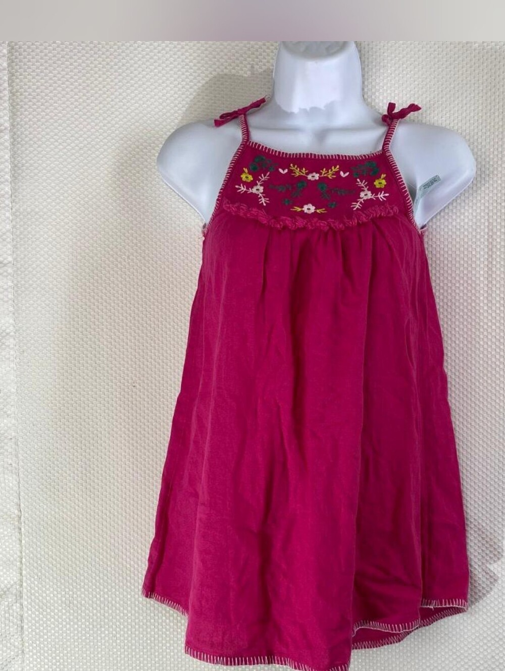 Okie Dokie Girls Pink Embroidered Boho Sun Dress Size 6X